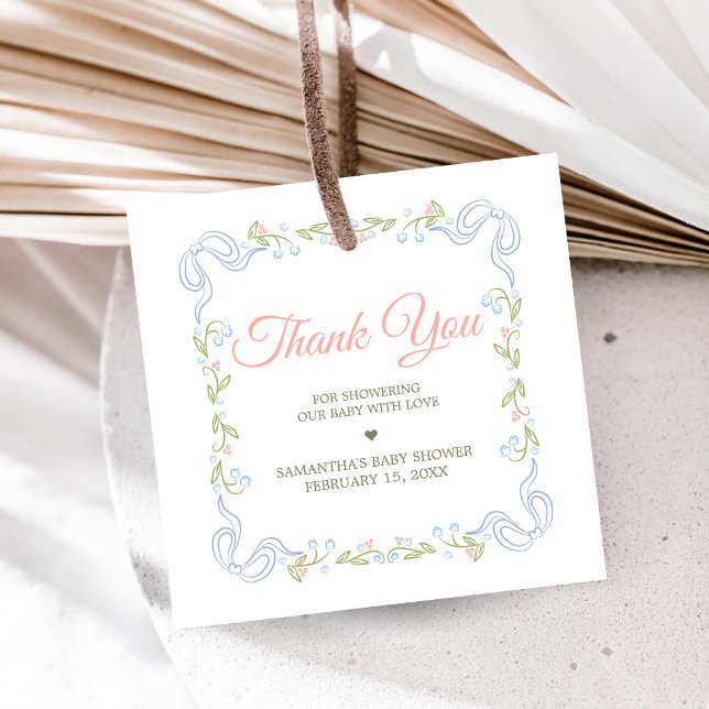 A Little Wildflower Baby Shower Gåvor Etiketter (Wildflower Baby Shower Favor Tags)