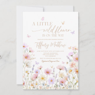 A Little Wildflower Baby Shower Invitation  Inbjudningar
