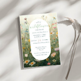 A Little Wildflower Girl Boho Baby Shower Inbjudningar