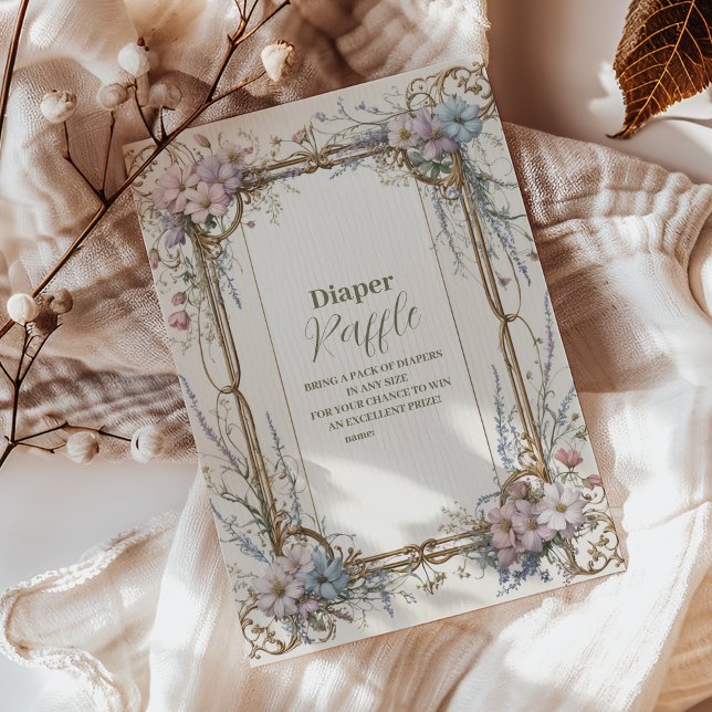 A Little Wildflower Girl Diapper Raffle Tilläggskort (Skapare uppladdad)