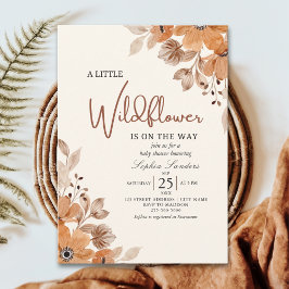 A Little Wildflower is on The Way Girl Baby Shower Inbjudningar