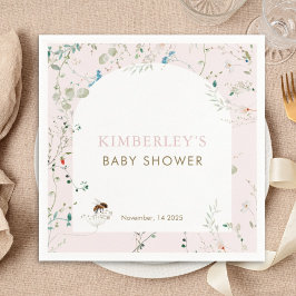 A little Wildflower Wild Flower Baby Shower Pappersservett