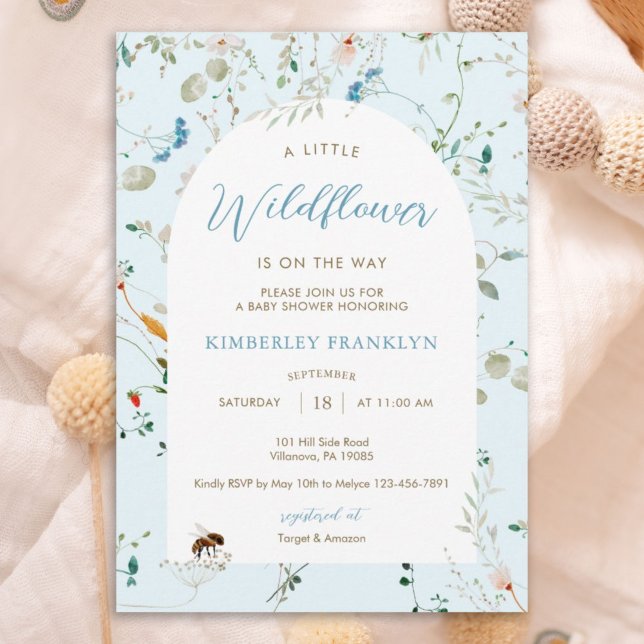 A little Wildflower Wild Flower Boy Baby Shower Inbjudningar (Skapare uppladdad)
