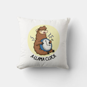 A-llama Clock Funny Llama Pun Kudde