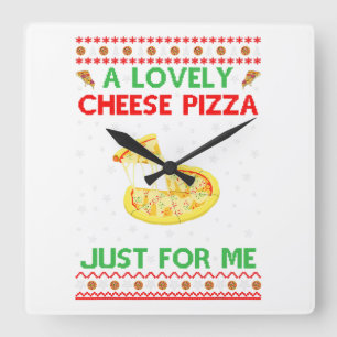 A Loely Cheese Pizza Shirt Ensam Funny Kevin X-Mor Fyrkantig Klocka