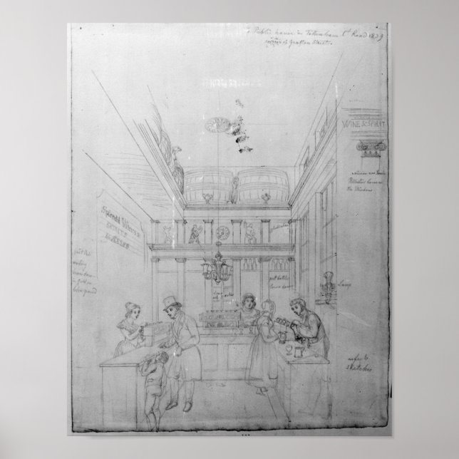 A London Liquor Shop, 1839 Poster (Framsidan)