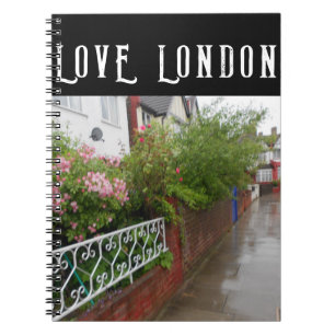 A London Street and rain England Anteckningsbok