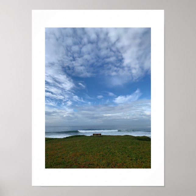 A Lone Bench California Färg Photography Poster (Framsidan)