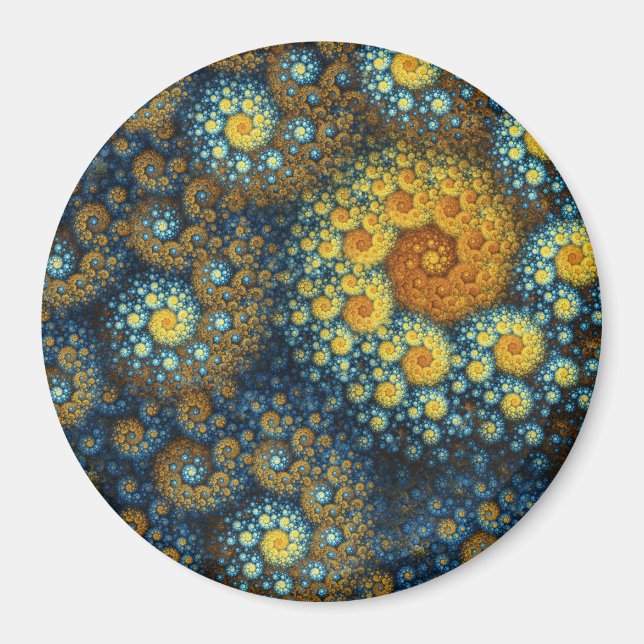 ’a.lone’ Blue Organic Spiral Fractal Magnet (Framsidan)