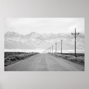 A Lone Road and Power Linjer San Juan Mountains Poster