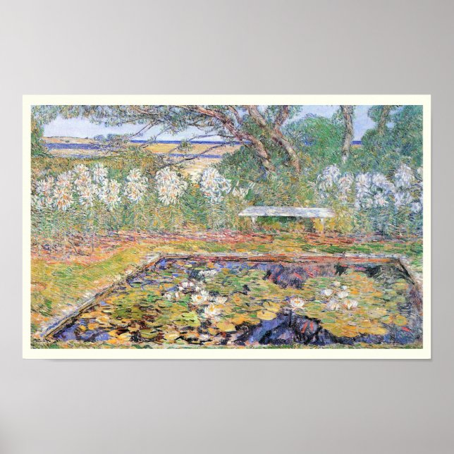 A Long Island Garden av Frederick Childe Hassam Poster (Framsidan)