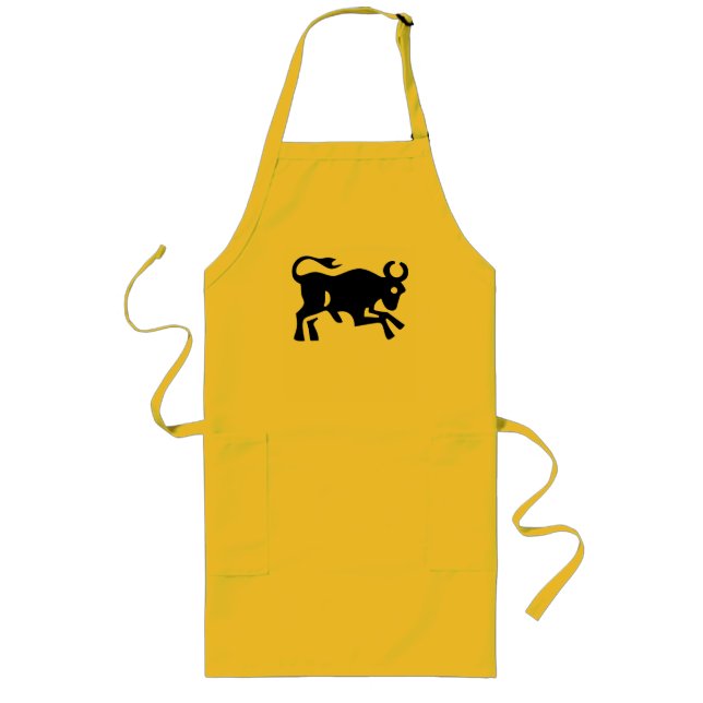 A Lot Bull Visual Black beef T-Sh Långt Förkläde (Framsidan)