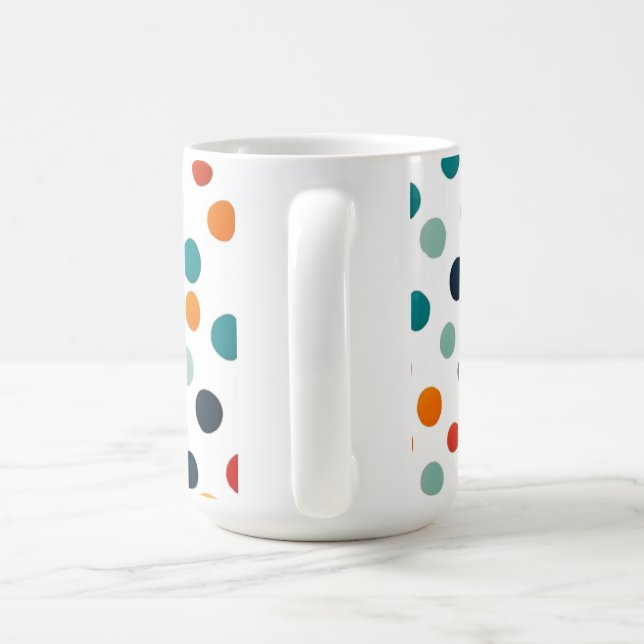 a lOVE themed mug with bright polka  Kaffemugg (Handtag)