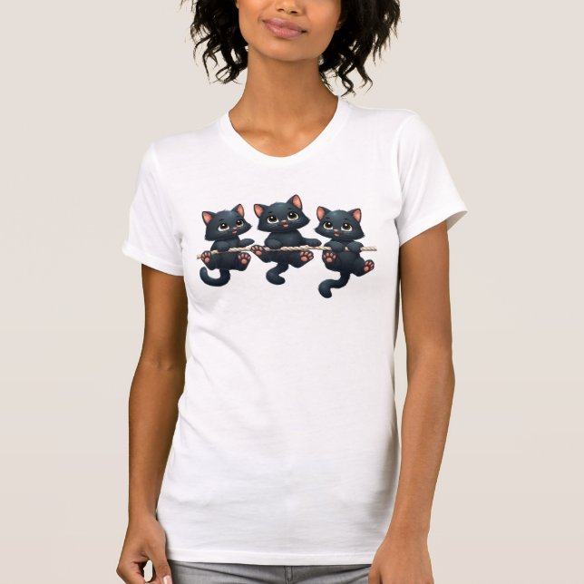A lovely design featuring playful black cats for f t shirt (Framsida)