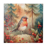 A lovely Robin in Autumn Kakelplatta<br><div class="desc">A beautiful robin redbreast in an Autumn Forest</div>
