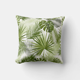a lush, tropical leaf pattern  kudde