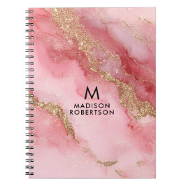 A luxurious pink marble background anteckningsbok