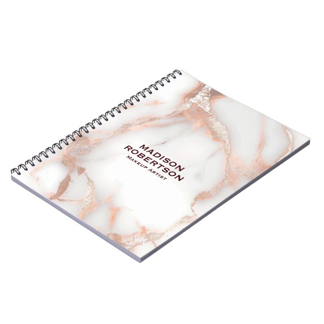 A luxurious rose-gold marble background anteckningsbok (Vänstra Sidan)