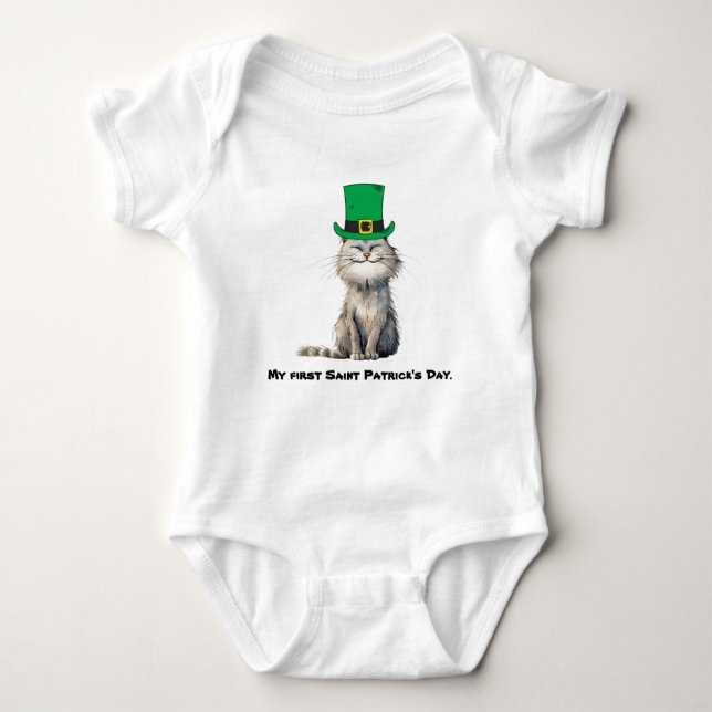 A lycklig Irish Cat T Shirt (Framsida)
