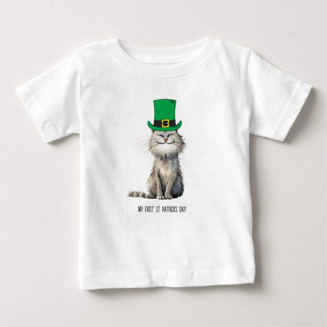 A lycklig Irish Cat T Shirt (Framsida)