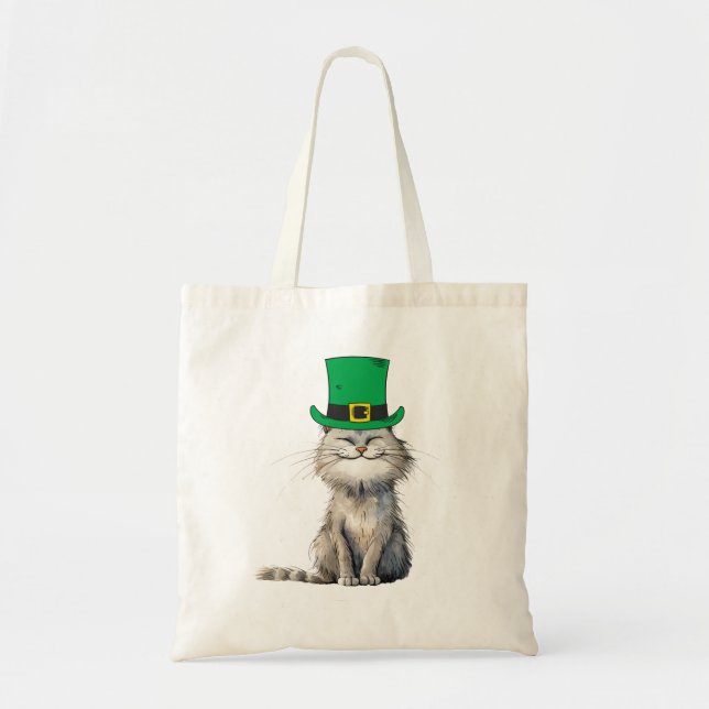 A lycklig Irish Cat Tygkasse (Framsidan)
