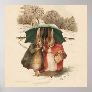 "A Lycklig Pair" efter Beatrix Potter Poster