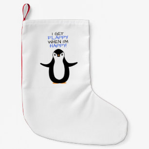 A lycklig penguin liten julstrumpa