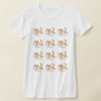 A Lycklig Running Brown Hachiko Hund T Shirt