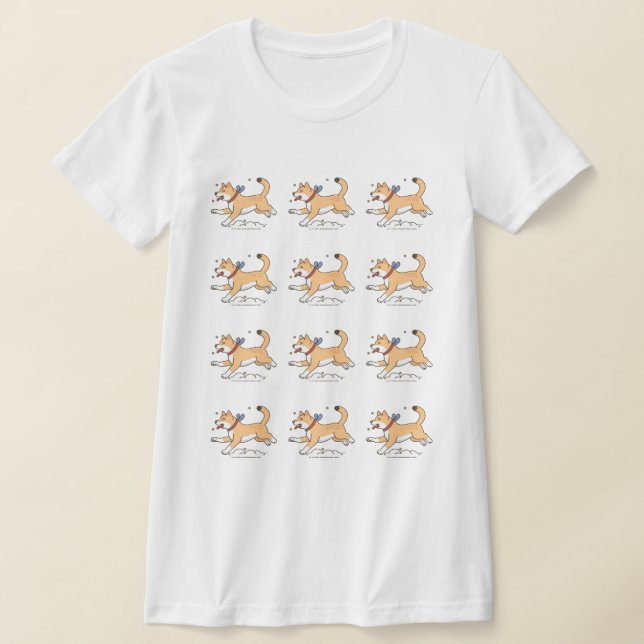 A Lycklig Running Brown Hachiko Hund T Shirt (Laydown)