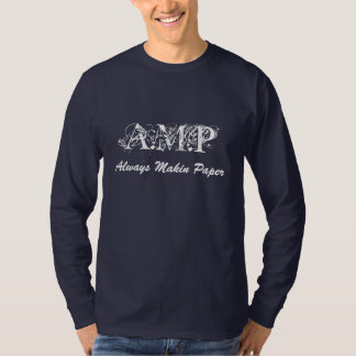 A.M.P alltid Makin pappra långärmadblått T-shirt