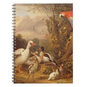 A Macaw, Ankor, Parrots och andra fåglar i ett lan Anteckningsbok