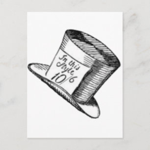 A Mad Hatter Hat Vykort