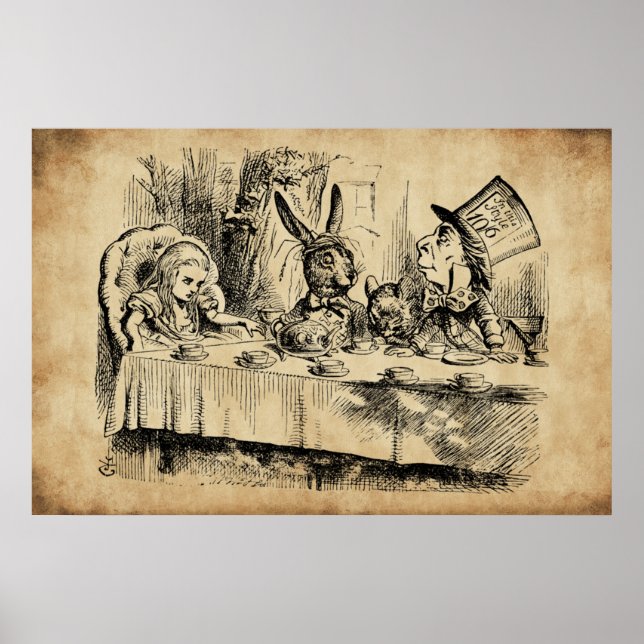 A Mad Tea-Party (1865) av John Tenniel Poster (Framsidan)
