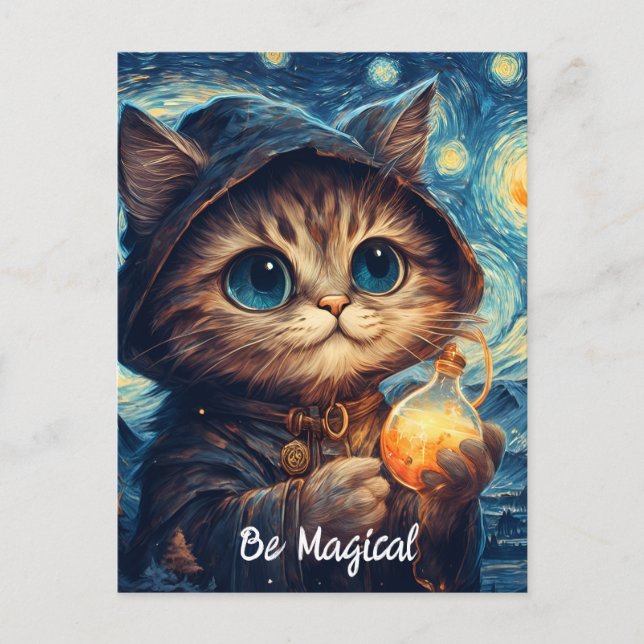 A Magic Cat av Van Gogh Vykort (Framsida)