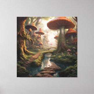 A Magic Mushroom Wonderland Forest Canvastryck