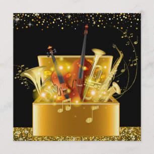 A Magic Nght Guld Music Instruments bjudan Inbjudningar