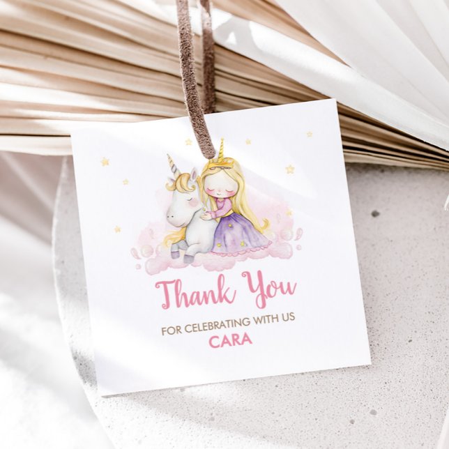 A Magical Day Unicorn Birthday Party  Gåvor Etiketter (Unicorn Baby Shower Favor Tags)