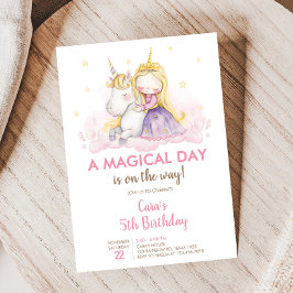 A Magical Day Unicorn Birthday Party Inbjudningar