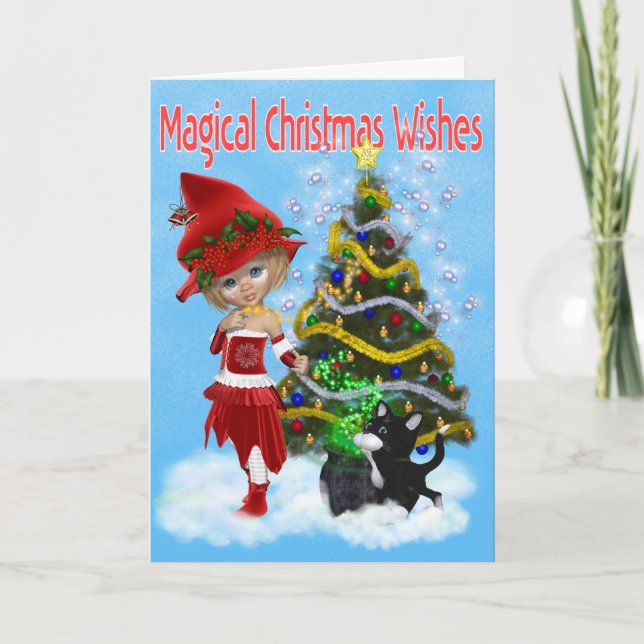A Magical Witch`s Christmas. christmas card Helgkort (Framsida)