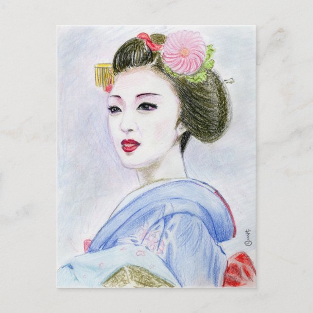 A MAIKO GIRL VYKORT (Framsida)