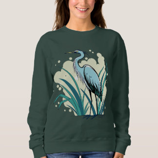 A Majestic Blue Heron Stands Tall In A Vibrant Nat T Shirt