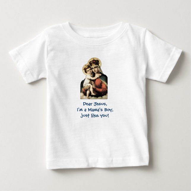 A Mamma Boy som Jesus Småbarn Shirt Tee Shirt (Framsida)