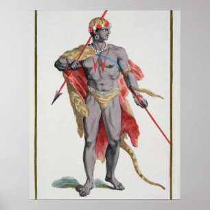 A Man från Karibien, 1780 (färgad engrave) Poster
