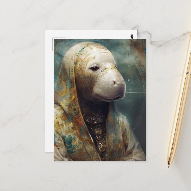 A Manatee in Robes Vykort (Fram/Back In Situ)