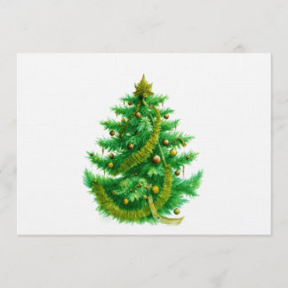 A Mandelbrot Christas Tree With Red & Green Bulbs Inbjudningar