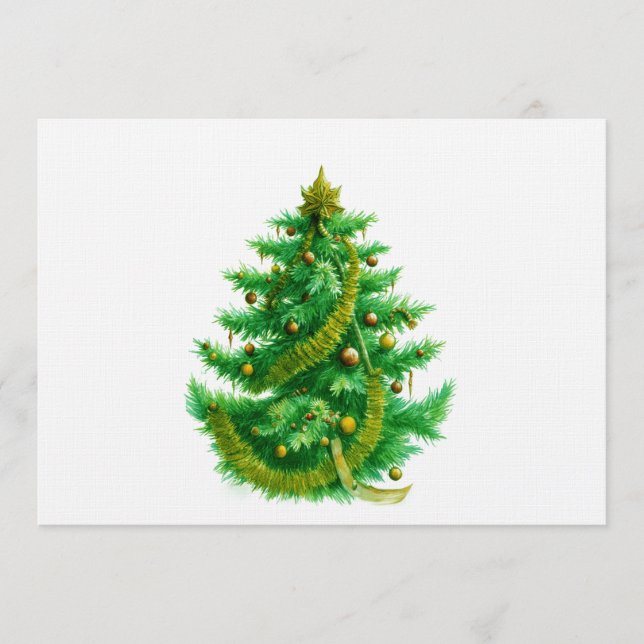 A Mandelbrot Christas Tree With Red & Green Bulbs Inbjudningar (Framsida)