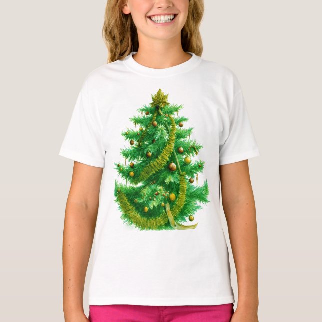 A Mandelbrot Christas Tree With Red & Green Bulbs T Shirt (Framsida)