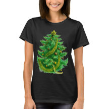 A Mandelbrot Christas Tree With Red & Green Bulbs