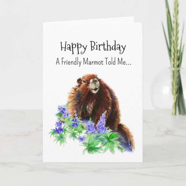 A Marmot Groundhog Personality Birthday Roligt Ani Kort (Framsida)