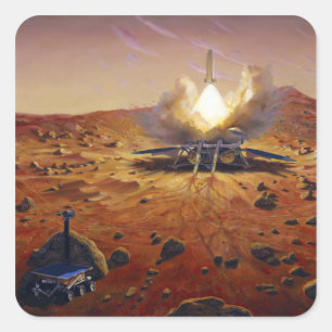 A Mars ascent fordon Fyrkantigt Klistermärke